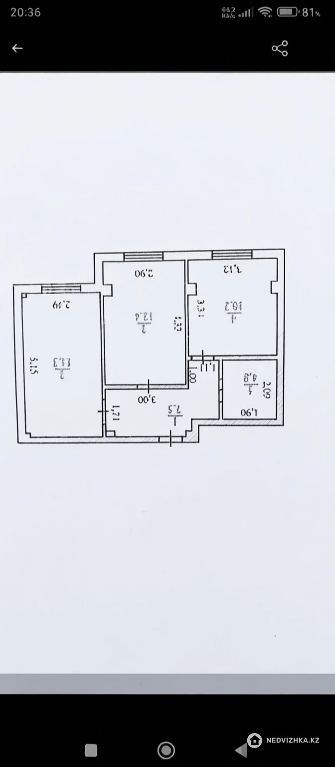 2-комнатная квартира, этаж 1 из 3, 48 м², фотография 2