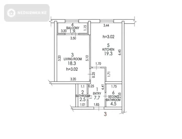 1-комнатная квартира, этаж 2 из 5, 54 м², миниатюра 1