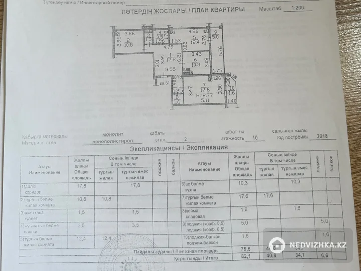 3-комнатная квартира, этаж 2 из 9, 81 м², фотография 2