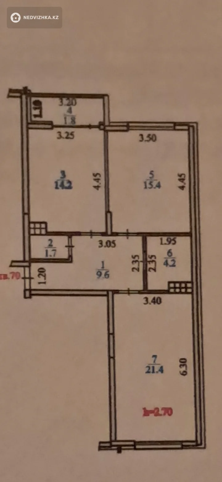 2-комнатная квартира, этаж 9 из 10, 68 м²
