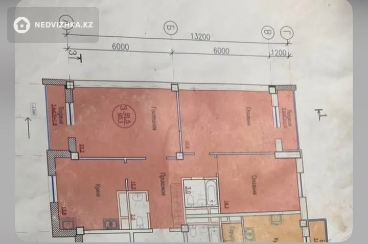 3-комнатная квартира, этаж 4 из 5, 98 м²