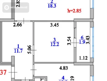 2-комнатная квартира, этаж 14 из 14, 60 м², миниатюра 4