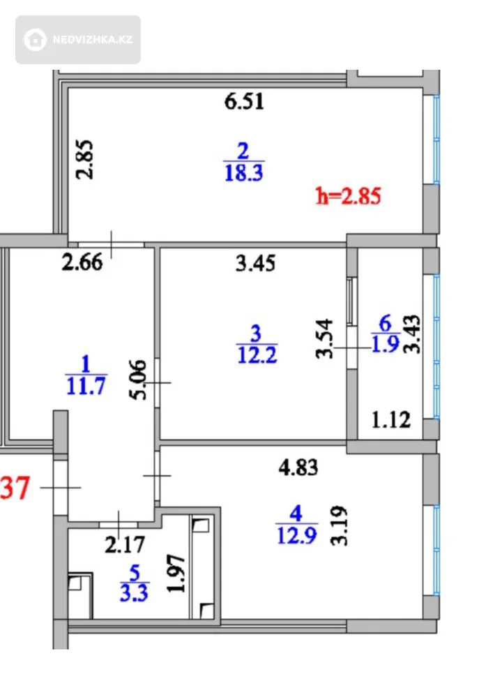2-комнатная квартира, этаж 14 из 14, 60 м², фотография 4