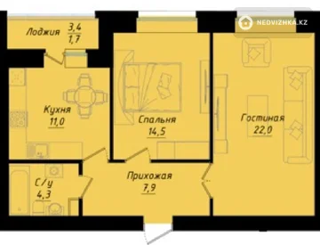 2-комнатная квартира, этаж 5 из 12, 62 м², миниатюра 10