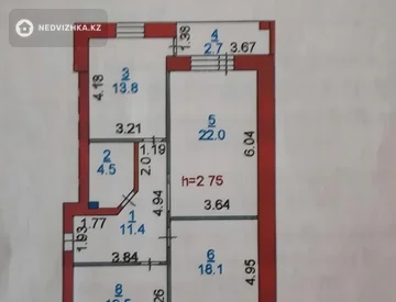 3-комнатная квартира, этаж 1 из 5, 86 м², миниатюра 11