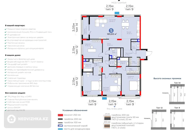 5-комнатная квартира, этаж 9 из 9, 165 м², фотография 2