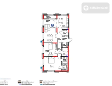 3-комнатная квартира, этаж 9 из 16, 129 м², миниатюра 1