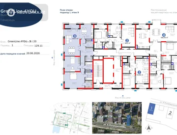 3-комнатная квартира, этаж 9 из 16, 129 м², миниатюра 3