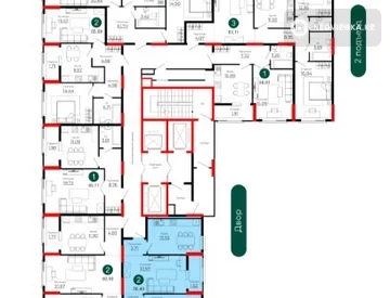 2-комнатная квартира, этаж 18 из 18, 56 м², миниатюра 5