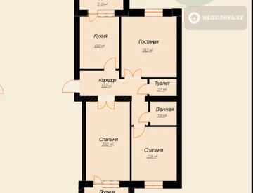 3-комнатная квартира, этаж 2 из 6, 84 м², миниатюра 5