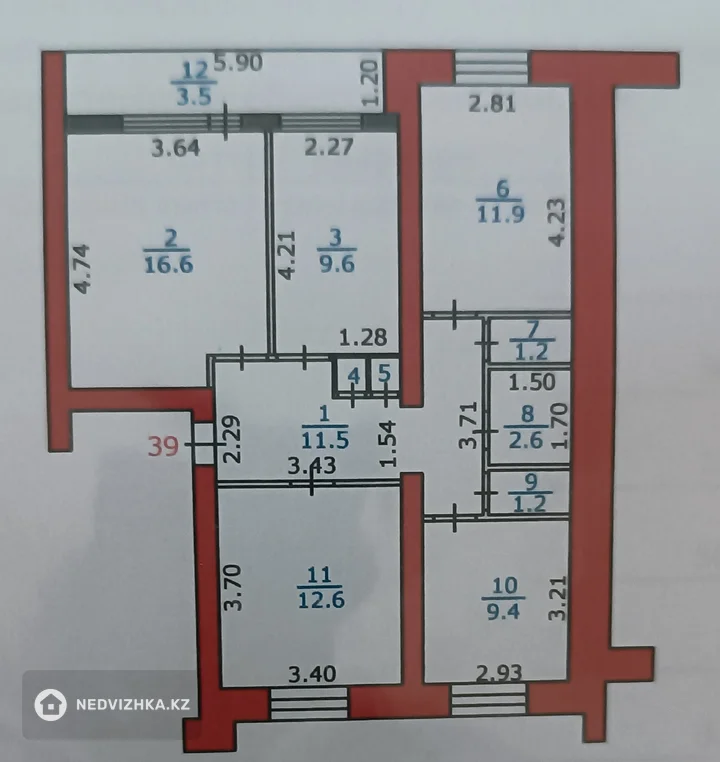 4-комнатная квартира, этаж 5 из 5, 81 м²