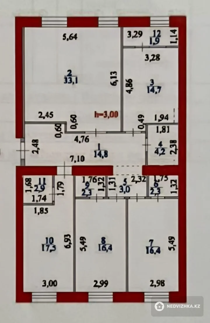 4-комнатная квартира, этаж 12 из 12, 130 м²