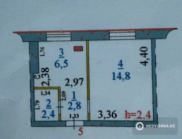 1-комнатная квартира, этаж 2 из 2, 27 м², миниатюра 2