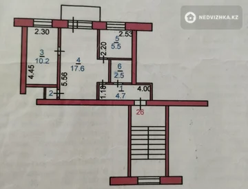 2-комнатная квартира, этаж 3 из 4, 41 м², миниатюра 3